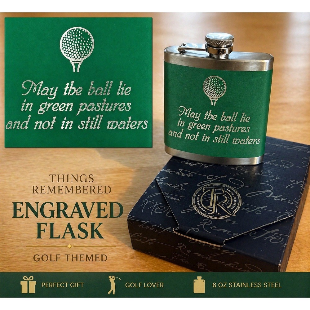 Things Remembered Golf Flask With Stainless Steel Funnel